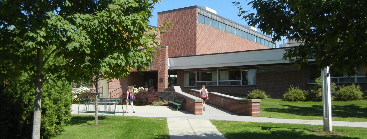 Front view of the campus library